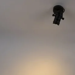 QAZQA Wandstrahler|Deckenstrahler*Industriespot schwarz dreh- und schwenkbar ohne Schirm - Movie