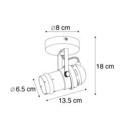 QAZQA Wandstrahler|Deckenstrahler*Industriespot schwarz dreh- und schwenkbar ohne Schirm - Movie