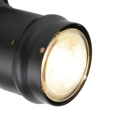 QAZQA Wandstrahler|Deckenstrahler*Industriespot schwarz dreh- und schwenkbar ohne Schirm - Movie