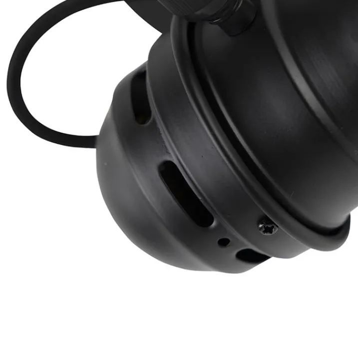 QAZQA Wandstrahler|Deckenstrahler*Industriespot schwarz dreh- und schwenkbar ohne Schirm - Movie