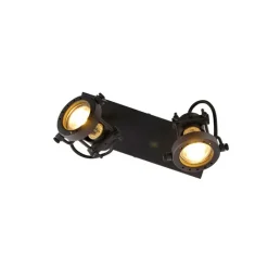 QAZQA Deckenstrahler|Aufbaustrahler*Industriespot schwarz 2-flammig - Suplux