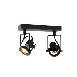 QAZQA Deckenstrahler|Aufbaustrahler*Industriespot schwarz 2-flammig - Suplux