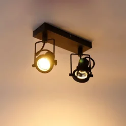 QAZQA Deckenstrahler|Aufbaustrahler*Industriespot schwarz 2-flammig - Suplux