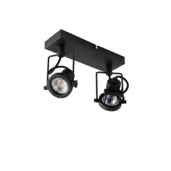 QAZQA Deckenstrahler|Aufbaustrahler*Industriespot schwarz 2-flammig - Suplux