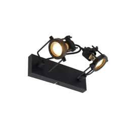 QAZQA Deckenstrahler|Aufbaustrahler*Industriespot schwarz 2-flammig - Suplux