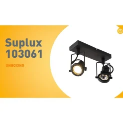 QAZQA Deckenstrahler|Aufbaustrahler*Industriespot schwarz 2-flammig - Suplux