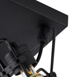 QAZQA Deckenstrahler|Aufbaustrahler*Industriespot schwarz 4-flammig - Suplux