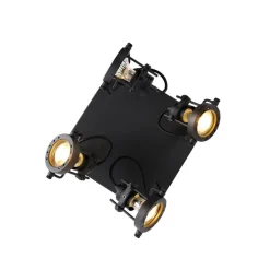 QAZQA Deckenstrahler|Aufbaustrahler*Industriespot schwarz 4-flammig - Suplux