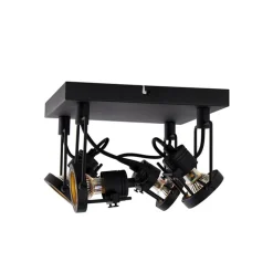 QAZQA Deckenstrahler|Aufbaustrahler*Industriespot schwarz 4-flammig - Suplux