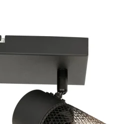 QAZQA Deckenstrahler|Aufbaustrahler*Industriespot schwarz 2-flammig verstellbar - Jim