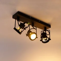 QAZQA Deckenstrahler|Aufbaustrahler*Industriespot schwarz 3-flammig - Suplux