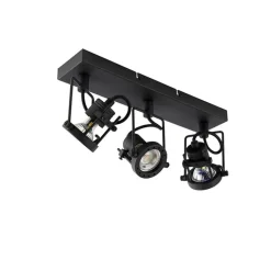 QAZQA Deckenstrahler|Aufbaustrahler*Industriespot schwarz 3-flammig - Suplux