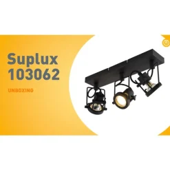 QAZQA Deckenstrahler|Aufbaustrahler*Industriespot schwarz 3-flammig - Suplux