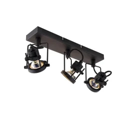 QAZQA Deckenstrahler|Aufbaustrahler*Industriespot schwarz 3-flammig - Suplux