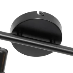 QAZQA Deckenstrahler|Aufbaustrahler*Industriespot schwarz mit goldenen 4-Lichtern - Bliss Mesh