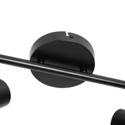 QAZQA Deckenstrahler|Aufbaustrahler*Industrie-Spot Schwarz mit Gold 2 Lichter - Kayden