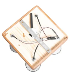 QAZQA Deckenstrahler|Aufbaustrahler*Industrie-Spot schwarz mit Holz 4-flammig - Kristina