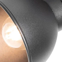 QAZQA Deckenstrahler|Aufbaustrahler*Industrie-Spot schwarz mit Holz neigbar 4-flammig - Tommy