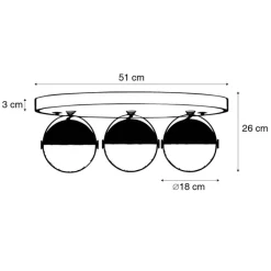 QAZQA Deckenstrahler|Aufbaustrahler*Industrie-Spot schwarz mit Messing 3 Lichter - Haicha