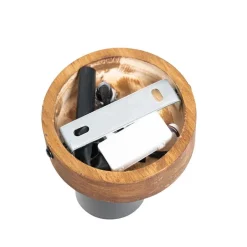 QAZQA Wandstrahler|Deckenstrahler*Industriespot schwarz mit Holz neigbar - Jeana