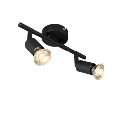 QAZQA Deckenstrahler|Aufbaustrahler*Industrie-Spot schwarz neigbar - Jeany 2