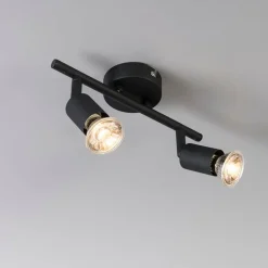 QAZQA Deckenstrahler|Aufbaustrahler*Industrie-Spot schwarz neigbar - Jeany 2