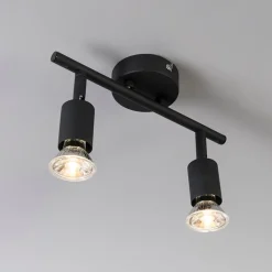 QAZQA Deckenstrahler|Aufbaustrahler*Industrie-Spot schwarz neigbar - Jeany 2