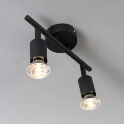 QAZQA Deckenstrahler|Aufbaustrahler*Industrie-Spot schwarz neigbar - Jeany 2