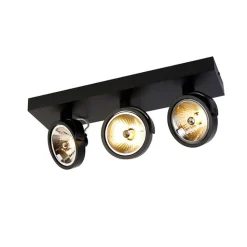 QAZQA Schlafzimmerlampen|Küchenlampen*Industrie-Spot schwarz verstellbar 3-flammig - Go