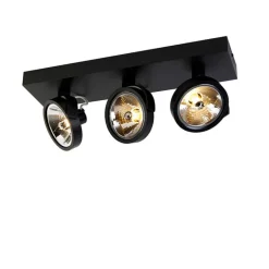 QAZQA Schlafzimmerlampen|Küchenlampen*Industrie-Spot schwarz verstellbar 3-flammig - Go