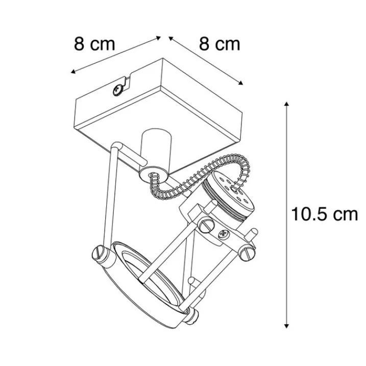 QAZQA Wandstrahler|Deckenstrahler*Industriespot Stahl drehbar und kippbar - Suplux