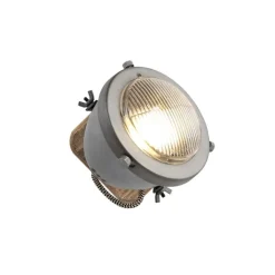 QAZQA Wandstrahler|Deckenstrahler*Industriespot Stahl mit Holz kippbar - Emado