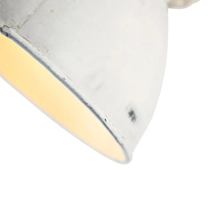 QAZQA Wandstrahler|Deckenstrahler*Industriespot weiß mit Mangoholz 18 cm - Mangos