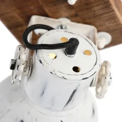 QAZQA Wandstrahler|Deckenstrahler*Industriespot weiß mit Mangoholz 18 cm - Mangos