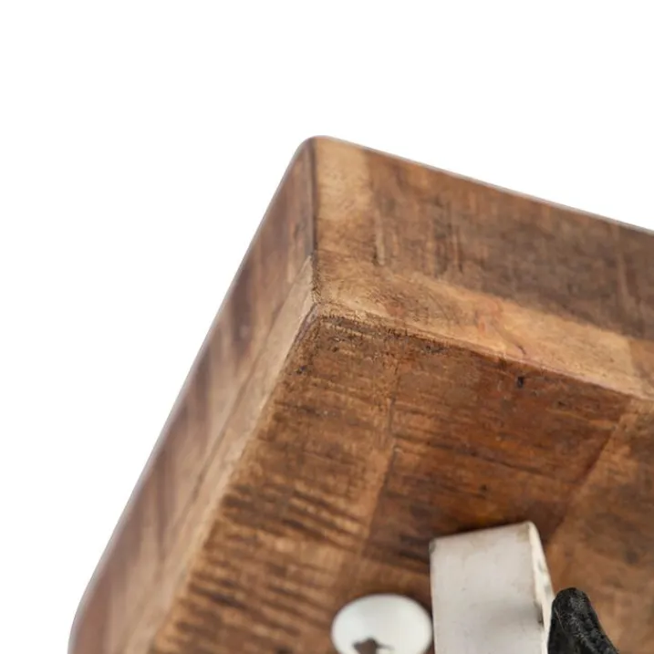 QAZQA Wandstrahler|Deckenstrahler*Industriespot weiß mit Mangoholz 18 cm - Mangos