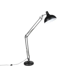 QAZQA Stehlampen|Wohnzimmerlampen*Industriestehlampe schwarz verstellbar - Hobby
