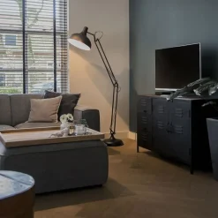 QAZQA Stehlampen|Wohnzimmerlampen*Industriestehlampe schwarz verstellbar - Hobby