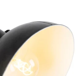 QAZQA Schlafzimmerlampen|Esszimmerlampen*Industriestehlampe schwarz mit Mangoholz - Mangos