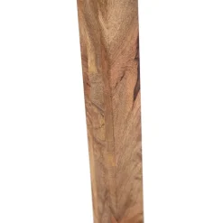 QAZQA Schlafzimmerlampen|Esszimmerlampen*Industriestehlampe schwarz mit Mangoholz - Mangos