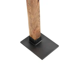 QAZQA Schlafzimmerlampen|Esszimmerlampen*Industriestehlampe schwarz mit Mangoholz - Mangos