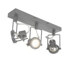 QAZQA Deckenstrahler|Aufbaustrahler*Industriestrahler anthrazit 3-Licht schwenkbar und neigbar - Suplux