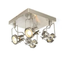 QAZQA Deckenstrahler|Aufbaustrahler*Industriestrahler 4-flammig schwenkbar - Suplux