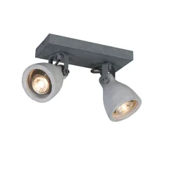 QAZQA Deckenstrahler|Aufbaustrahler*Industriestrahler grau Beton 2-flammig - Creto