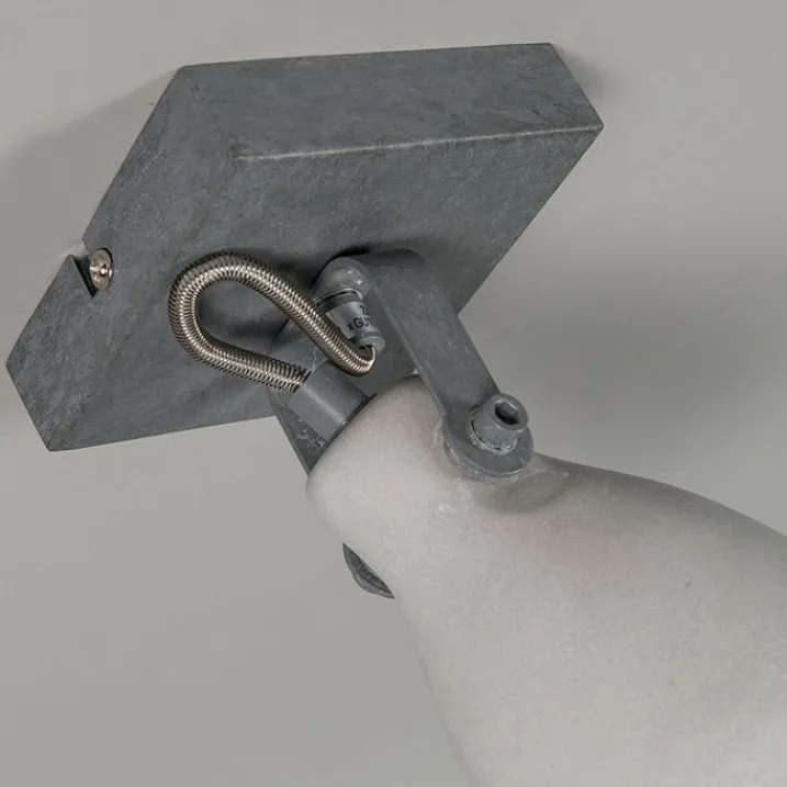 QAZQA Wandstrahler|Deckenstrahler*Industriestrahler grau Beton 1-flammig - Creto