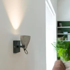 QAZQA Wandstrahler|Deckenstrahler*Industriestrahler grau Beton 1-flammig - Creto