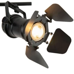 QAZQA Deckenstrahler|Aufbaustrahler*Industriestrahler schwarz 2-Licht mit Ventilen - Film