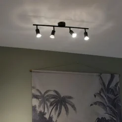 QAZQA Deckenstrahler|Aufbaustrahler*Industriestrahler schwarz kippbar - Jeany 4