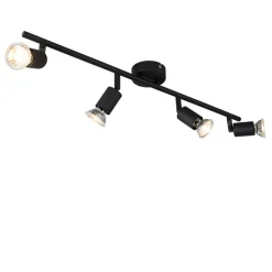 QAZQA Deckenstrahler|Aufbaustrahler*Industriestrahler schwarz kippbar - Jeany 4