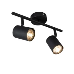 QAZQA Deckenstrahler|Aufbaustrahler*Industriestrahler schwarz kippbar - Jeana 2