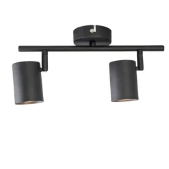 QAZQA Deckenstrahler|Aufbaustrahler*Industriestrahler schwarz kippbar - Jeana 2